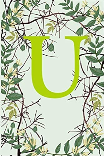 U: Letter U Monogram Initials Green Tree Branches Nature Notebook & Journal indir
