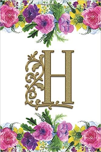 indir H: Monogram Initial H Journal Lined Personalized Diary Planner - Flower Border (Monogrammed Notebook - 6 x 9, 150 Pages - Floral, Band 8)
