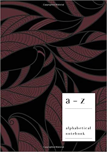 A-Z Alphabetical Notebook: A5 Medium Ruled-Journal with Alphabet Index | Ornamental Abstract Floral Cover Design | Black indir