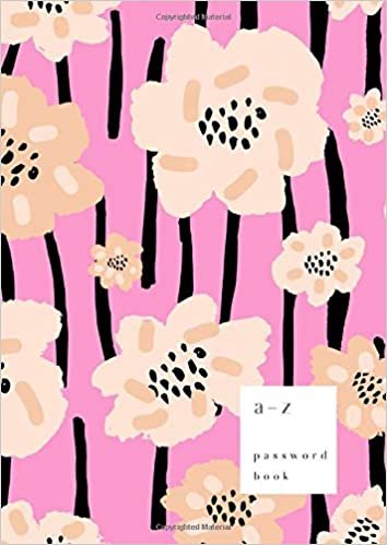 A-Z Password Book: A4 Big Password Notebook with A-Z Alphabet Index | Large Print Format | Abstract Flower Stripe Design | Pink
