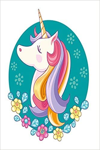 Unicorn head with flowers: Unicorn princess Notebook graph paper 120 pages 6x9 perfect as math book, sketchbook, workbook and diary indir