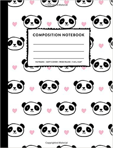 indir Composition: Cute Kawaii Panda Notebook for Girls Primary Copy Book, Wide Ruled SOFT Cover for Girls Kids Elementary K-5 Grade Back To School Supplies Student Teacher Lined Writing Journal, 110 Pages