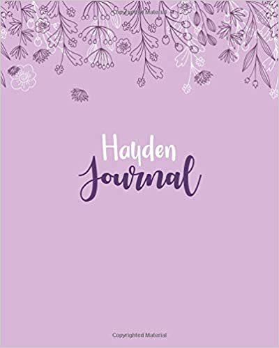 indir Hayden Journal: 100 Lined Sheet 8x10 inches for Write, Record, Lecture, Memo, Diary, Sketching and Initial name on Matte Flower Cover , Hayden Journal