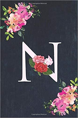 indir Floral Letter N Monogram Notebook: Portable Personalized Monogram Initial Letter N Blank Lined College Ruled Lined Writing and Notes Journal With Wood ... | Perfect Gift for Women, Girls, Daughter