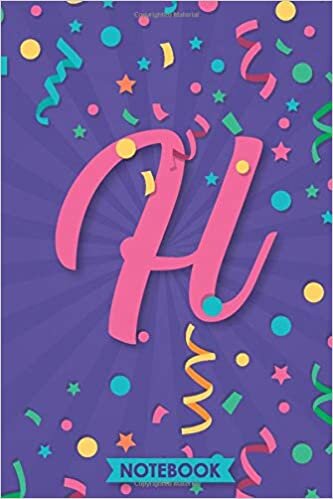 indir Confetti Initial Notebook H Monogram Purple For Women and Girls Journal 6.14&quot; x 9.21&quot;: Letter H Alphabet Initial Monogram Notebook, Lined Notebook / ... Soft Cover, Matte Finish, Women Girl and Kids