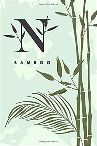 indir N BAMBOO: Zen green bamboo monogram notebook. A beautiful blank lined journal to write all kinds of notes, thoughts, plans, recipes or lists.