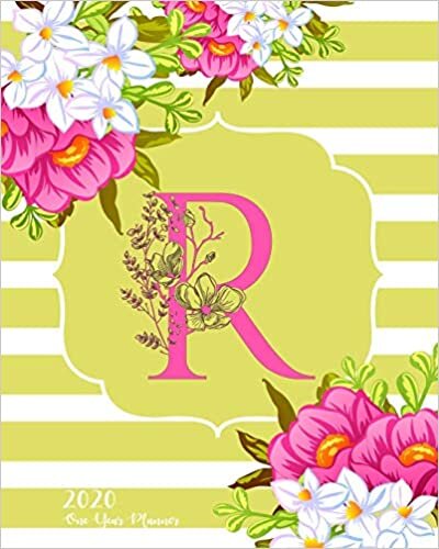 indir R - 2020 One Year Planner: Monogram Classic Initial Pink Flower Green Fun French Floral | Jan 1 - Dec 31, 2020 | Weekly &amp; Monthly Planner + Habit ... Monogram Initials Schedule Organizer, Band 1)