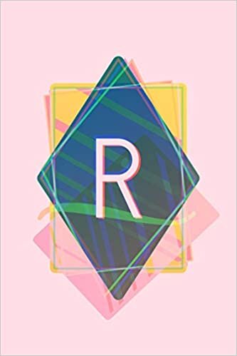 indir R: Pink Pastel Vaporwave Aesthetic Monogram Journal / Composition Notebook with Initial - 6” x 9” - College Ruled / Lined