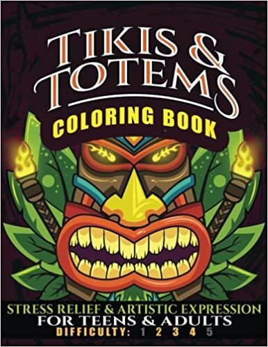 indir Tikis &amp; Totems Coloring Book: Stress Relief &amp; Artistic Expression for Teens &amp; Adults: Volume 14 (NDAS Coloring Book)