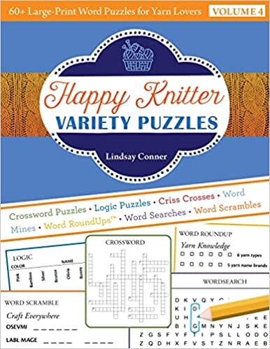 تحميل Happy Knitter Variety Puzzles, Volume 4: 60+ Large-Print Word Puzzles for Yarn Lovers