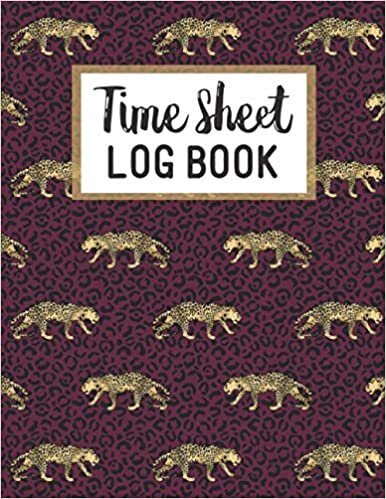 indir Time Sheet Log Book: Simple Employee Timesheet Logbook Record, Freelance and Contract Work Tracker Notebook, Monitor Work Hours (Magenta Pink Leopard)