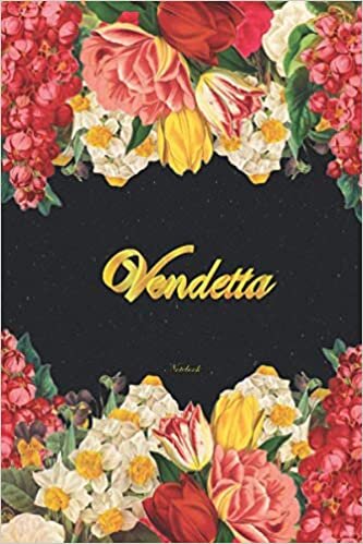 indir Vendetta Notebook: Lined Notebook / Journal with Personalized Name, &amp; Monogram initial V on the Back Cover, Floral cover, Gift for Girls &amp; Women