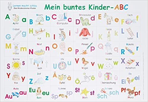 indir Mein buntes Kinder-ABC: ABC-Lernposter in Druckschrift mit Groß- und Kleinbuchstaben + Umlaute, 32 x 46 cm, glänzend, 300g