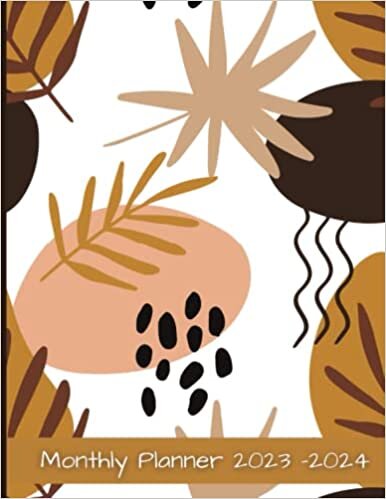 ダウンロード  Modern Illustration with Tropical Leaves Monthly Calendar Planner 2023 - 2024 by OLashay: 8.5x11 Calendar Planner Notebook 本