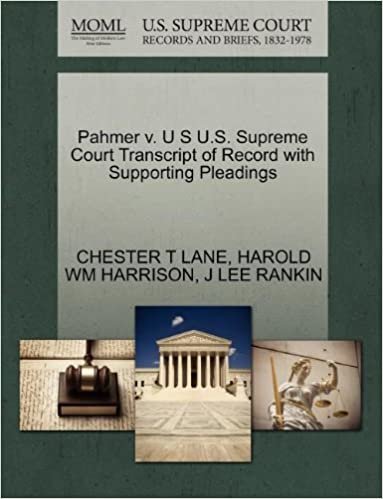 indir Pahmer v. U S U.S. Supreme Court Transcript of Record with Supporting Pleadings