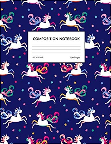 Composition Notebook: Wide Ruled Unicorn Blank Lined Cute Notebooks for Girls s Kids School Writing Notes Journal - Primary Composition Notebook - Notes # 005669 indir