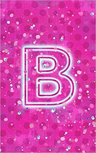 indir B: 5x8 personalized lined journal : pink batik confetti : monogram initial single letter B
