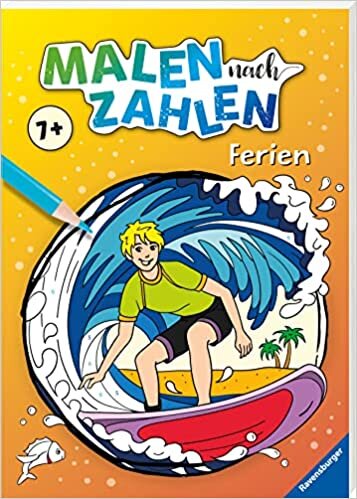 Ravensburger Malen nach Zahlen ab 7 Jahren Ferien - 48 Motive - Malheft für Kinder - Nummerierte Ausmalfelder