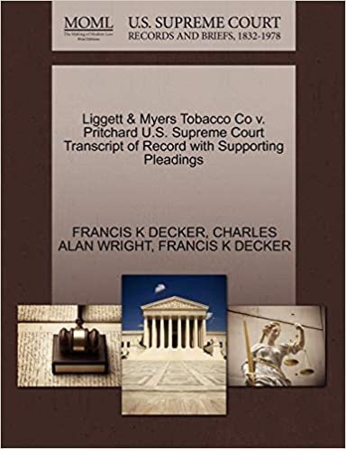 Liggett & Myers Tobacco Co v. Pritchard U.S. Supreme Court Transcript of Record with Supporting Pleadings indir