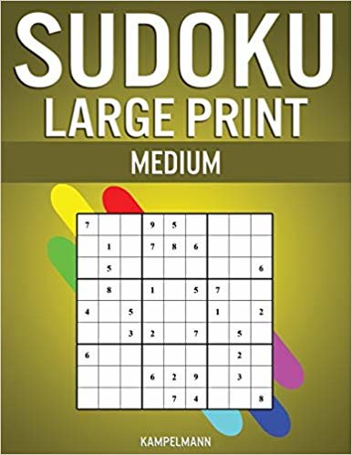 تحميل Sudoku Large Print Medium: 200 Medium Level Sudokus with Instructions and Solutions - Large Print