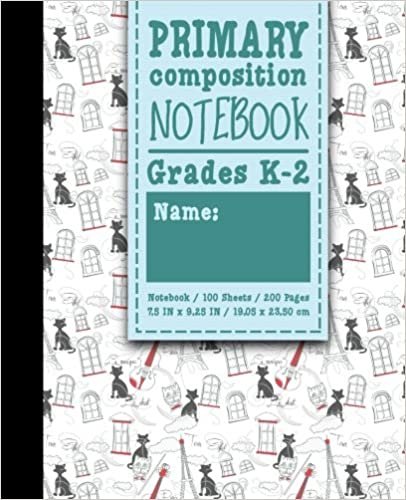 indir Primary Composition Notebook: Grades K-2: Primary Composition Early Creative Writing Books, Primary Composition Pad, 100 Sheets, 200 Pages, Cute Paris &amp; Music Cover: Volume 50
