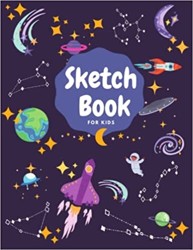 Sketch Book: Blank Sketch Book for Kids Aerospace Spaceship Cover Blank Paper for Drawing: For Doodling, Sketching, Painting 8.5 x 11 inches 110 pages