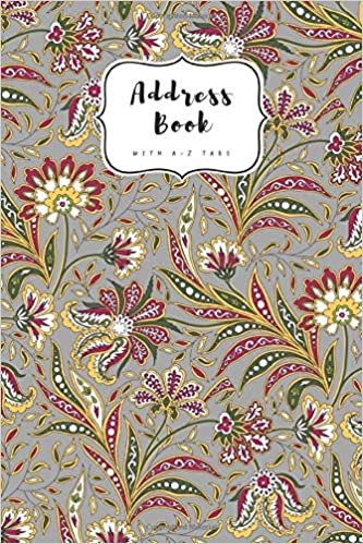 indir Address Book with A-Z Tabs: 6x9 Contact Journal Jumbo | Alphabetical Index | Large Print | Arabic Style Flower Design Gray