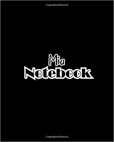 indir Mia Notebook: 100 Sheet 8x10 inches for Notes, Plan, Memo, for Girls, Woman, Children and Initial name on Matte Black Cover