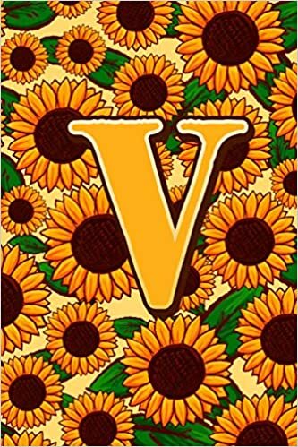 indir V: Letter V Monogram Sunflowers Notebook &amp; Journal
