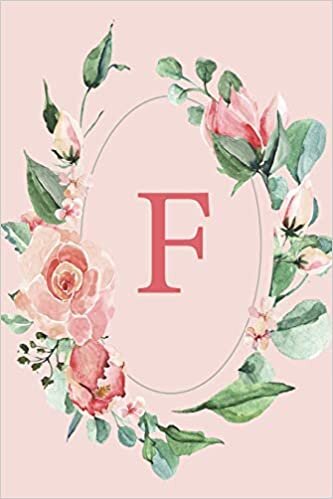 indir F: Pink Roses and Peonies Monogram Sketchbook | 110 Sketchbook Pages (6 x 9) | Floral Watercolor Monogram Sketch Notebook | Personalized Initial Letter Journal | Monogramed Sketchbook