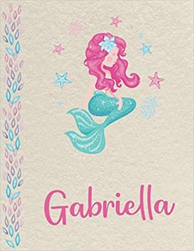 indir Gabriella: Personalized Mermaid Primary Composition Notebook for girls with pink Name: handwriting practice paper for Kindergarten to 2nd Grade ... composition books k 2, 8.5x11 in, 110 pages )