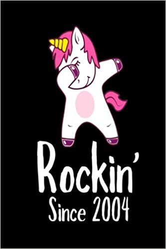 indir Rockin&#39; Since 2004: Funny Dabbing Unicorn Birthday Gift Notebook