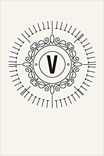 V: 110 College-Ruled Pages | Monogram Journal and Notebook with a Light Background and Classic Line Design | Personalized Initial Letter Journal | Monogramed Composition Notebook indir