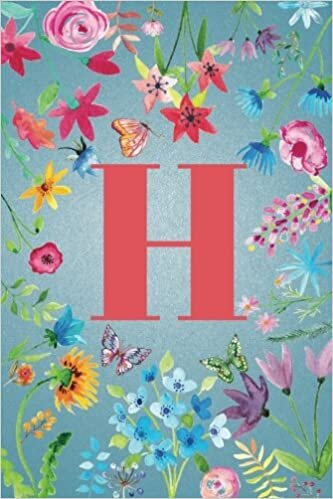 H: Monogram Initial H Notebook for Every Name Combine, Blue Floral 6 x 9: Notebook for Every Name indir