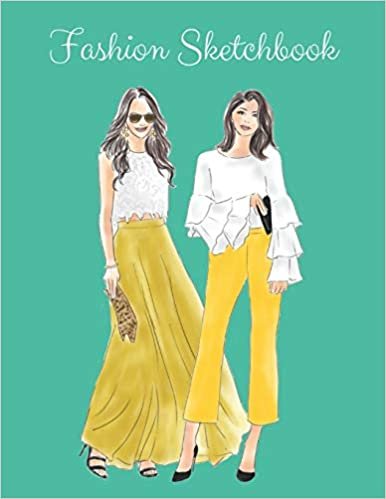 تحميل Fashion Sketchbook: The Book for Sketching Your Artistic Fashion Design Ideas. Including 2 Women Line Shapes (Silhouettes) to Help You Sketch. Draw Your Inspiration and Passion. 122 pages