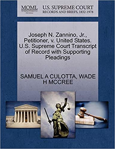 indir Joseph N. Zannino, Jr., Petitioner, v. United States. U.S. Supreme Court Transcript of Record with Supporting Pleadings