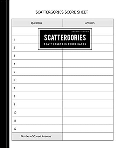 تحميل Black and White Publishing Scattergories Score Card: Scattergories Record Sheet Keeper for Keep Track Of Who&#39;s Ahead In Your Favorite Creative Thinking Category Based Game (Vertical)