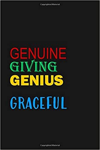 indir Genuine Giving Genius Graceful. Positive Words Journal Notebook Collection – Letter G. Blank Lined Inspirational &amp; Motivational Notepad. 6 x 9. 110 Paper Pages.