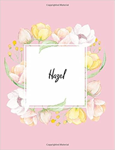 Hazel: 110 Ruled Pages 55 Sheets 8.5x11 Inches Water Color Pink Blossom Design for Note / Journal / Composition with Lettering Name,Hazel indir
