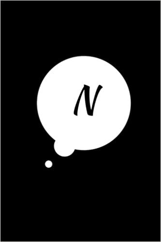 N: 6 x 9 Sketchbook Journal, Personalized Initial "N" Monogram Comic Book Bubble, Black Cover, Blank Notebook, Art Sketch Pad, Doodle, Drawing, 100 Blank Pages with No Lines indir