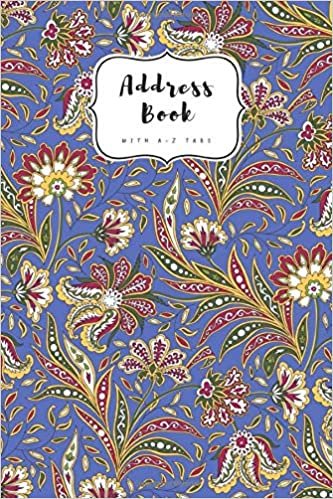 indir Address Book with A-Z Tabs: 6x9 Contact Journal Jumbo | Alphabetical Index | Large Print | Arabic Style Flower Design Blue
