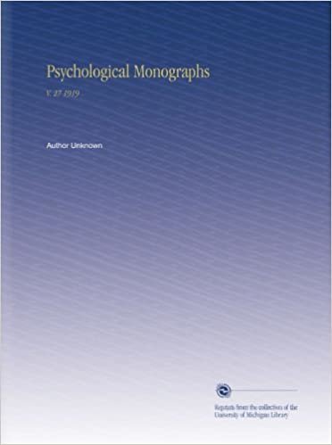 Psychological Monographs: V. 27 1919 indir