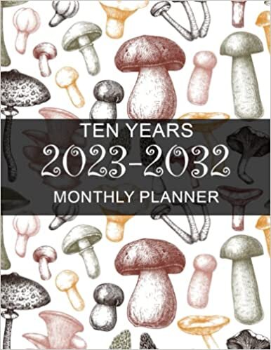 ダウンロード  2023-2032 Planner: vintage mushroom Yearly Planner 120 Months Calendar Schedule Organizer Agenda, Task and Checklist Logbook. 本