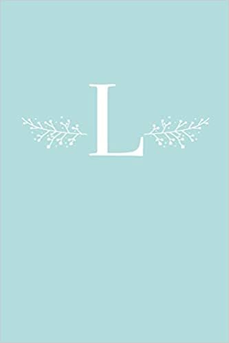 L: 110 Sketch Pages (6 x 9) | Light Blue Monogram Sketchbook Notebook with a Simple Floral Emblem | Personalized Initial Letter | Monogramed Sketchbook indir