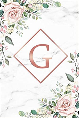 indir G: Rose Gold Floral Initial Monogram Letter G Wide Ruled Notebook for Notes &amp; Writing - Personalized Wide Lined Blank Journal &amp; Diary for Women and Girls - Girly Pink Golden Girl Power Gift