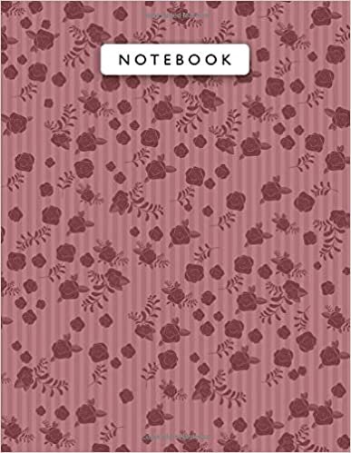 indir Notebook Japanese Carmine Color Mini Vintage Rose Flowers Small Lines Patterns Cover Lined Journal: A4, 21.59 x 27.94 cm, Work List, Wedding, Journal, ... 8.5 x 11 inch, 110 Pages, College, Monthly