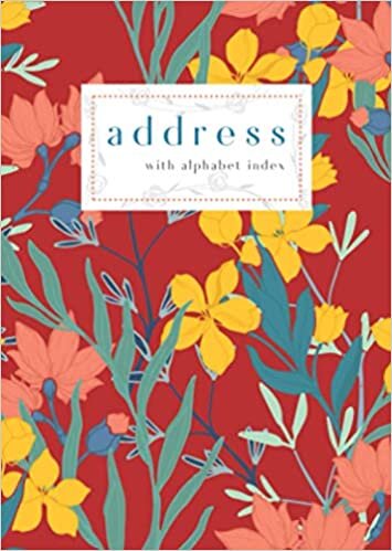 indir Address with Alphabet Index: B6 Small Contact Notebook with A-Z Alphabetical Labels | Elegant Colorful Floral Cover Design | Red