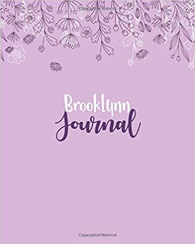 indir Brooklynn Journal: 100 Lined Sheet 8x10 inches for Write, Record, Lecture, Memo, Diary, Sketching and Initial name on Matte Flower Cover , Brooklynn Journal