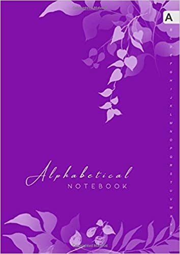 indir Alphabetical Notebook: A4 Lined-Journal Organizer Large | A-Z Alphabetical Tabs Printed | Cute Shadow Floral Decoration Design Purple