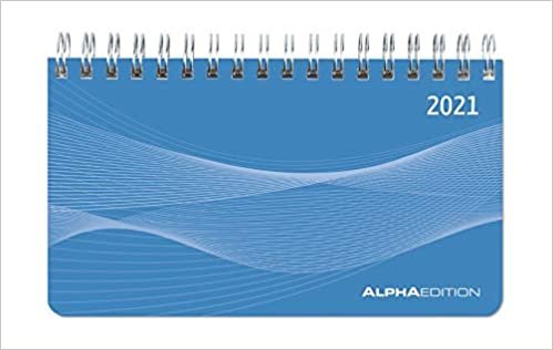 Mini-Querkalender PP-Einband blau 2021 - Tischkalender indir